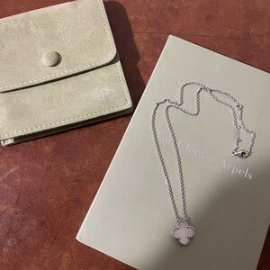 Van Cleef VCA Vintage Alhambra MOP Pendant in white gold